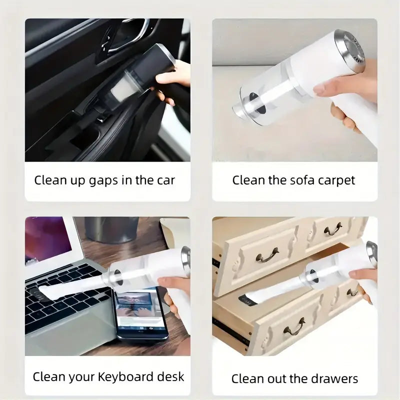 PowerClean Portátil – Aspirador USB para Casa e Carro