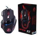 Mouse Gamer Profissional X7 – 3200DPI, LED Colorido e Botão Fire USB