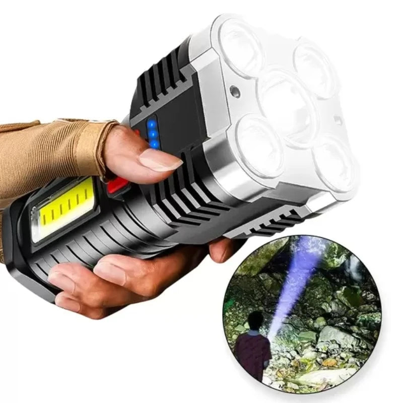 Lanterna LED Recarregável Super Potente 8100mAh – 4 Modos, Alcance 500m, Resistente à Água