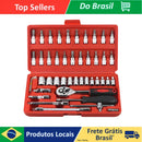Kit de Ferramentas Profissional 46 Peças com Estojo – Soquetes, Chaves e Extensões para Reparos e Manutenção