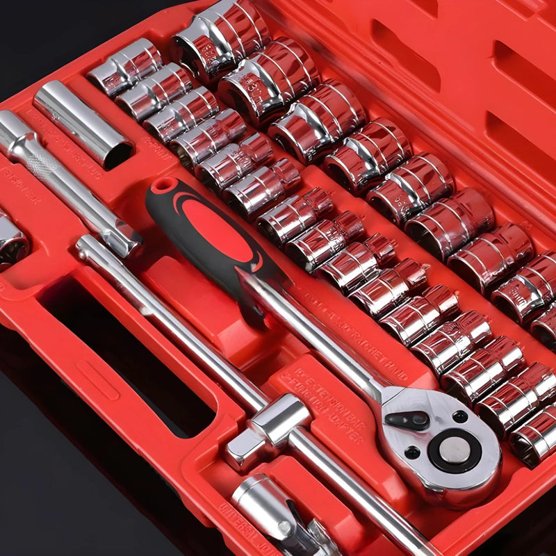 Kit de Ferramentas Profissional 46 Peças com Estojo – Soquetes, Chaves e Extensões para Reparos e Manutenção