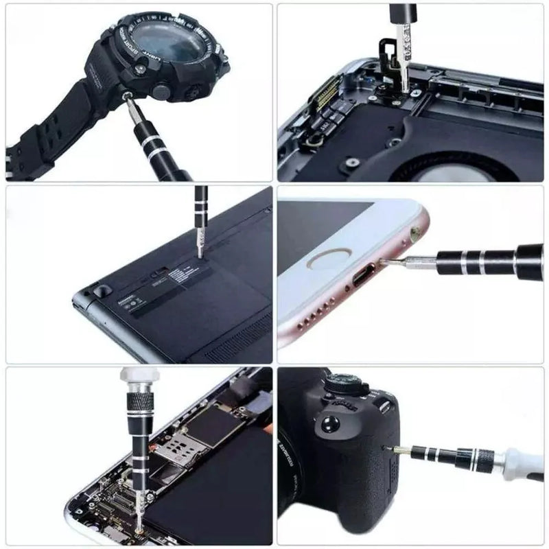Kit de Chaves de Precisão 115 em 1 Multiuso – Ferramentas para Reparo de Celular, Notebook e Eletrônicos
