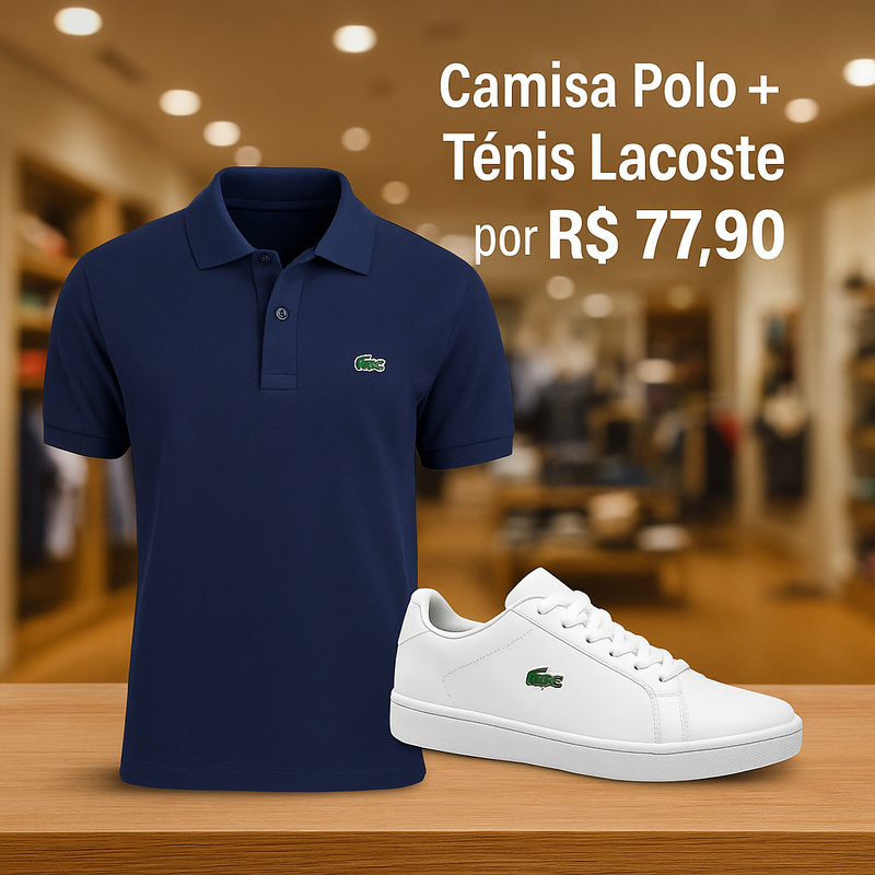 Camisa Polo + Tênis Lacoste