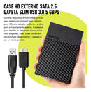 Case Externo Gaveta Hd Sata 2.5 Notebook Slim Usb 3.0 5 Gbps Cinza-escuro