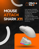 ATTACK SHARK X11 - Mouse Gamer Sem Fio Tri-Modo