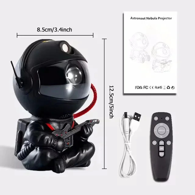 Projetor Estelar Astronauta Galaxy – Luminária LED RGB com Controle Remoto, Decoração de Céu Estrelado para Quarto e Presentes Criativos