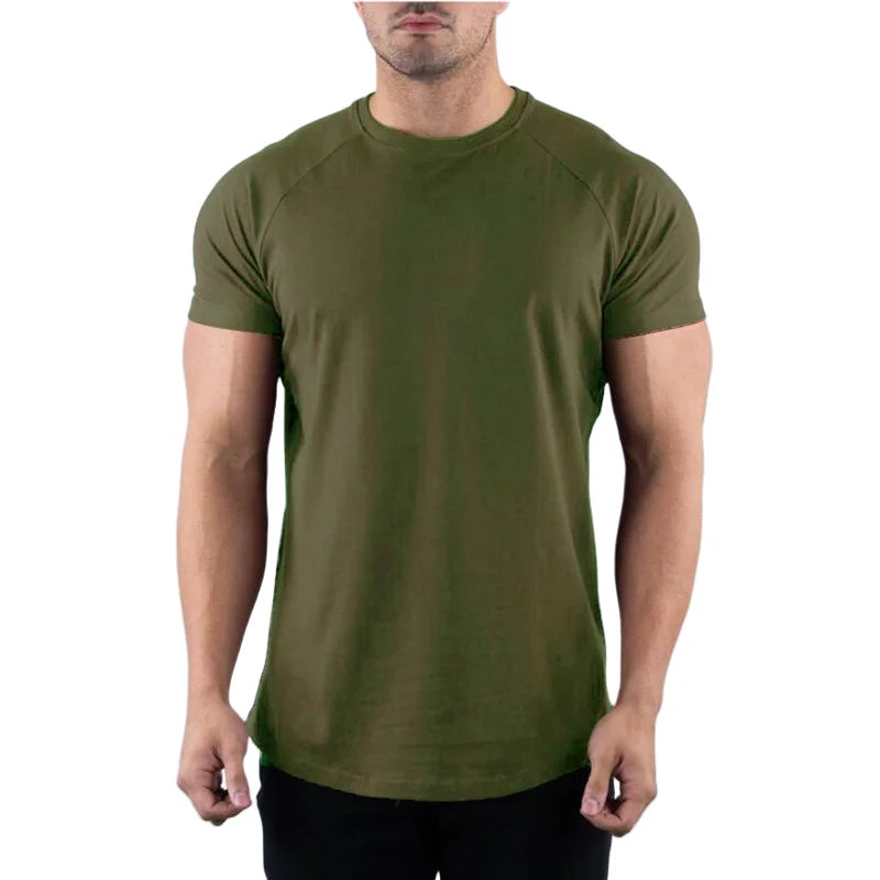 Camiseta Masculina de Treino YOUONGWEAR – Algodão com Elastano, Confortável, Respirável e Dry Fit para Academia e Corrida