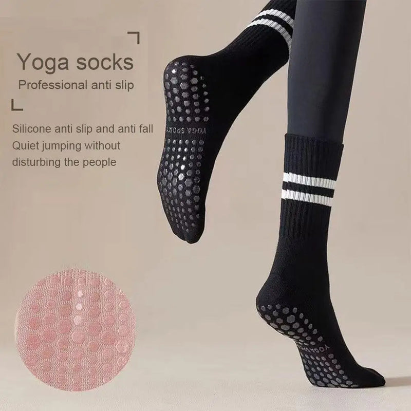 Meias Antiderrapantes de Yoga Femininas – Conforto, Respirabilidade e Segurança para Treinos | Tamanho Único BR33-41
