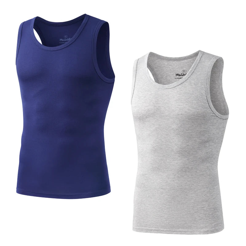 Kit 2 Regatas Masculinas Sem Manga Academia – Camiseta Dry Fit Compressão em Fibra de Bambu Premium