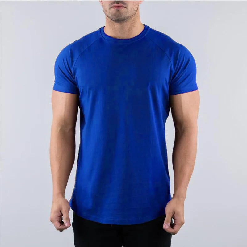 Camiseta Masculina de Treino YOUONGWEAR – Algodão com Elastano, Confortável, Respirável e Dry Fit para Academia e Corrida