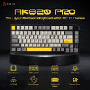 Teclado Mecânico Ajazz AK820/AK820 Pro – RGB, Hot-Swap, Gasket Mount, Tela TFT, Wireless + USB-C e Bateria 4000mAh