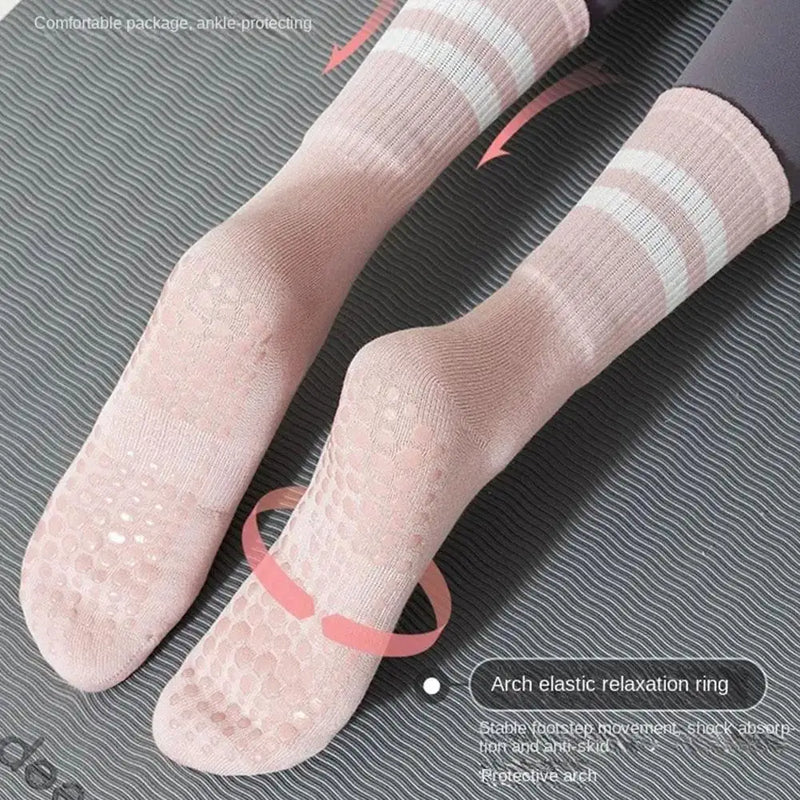 Meias Antiderrapantes de Yoga Femininas – Conforto, Respirabilidade e Segurança para Treinos | Tamanho Único BR33-41