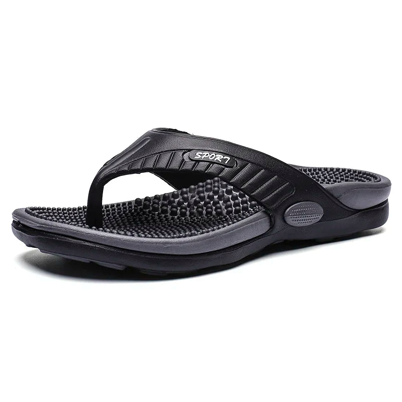 Chinelo Massageador Masculino de Verão – Sandália Respirável em EVA para Praia, Confortável, Tamanhos Grandes até 44