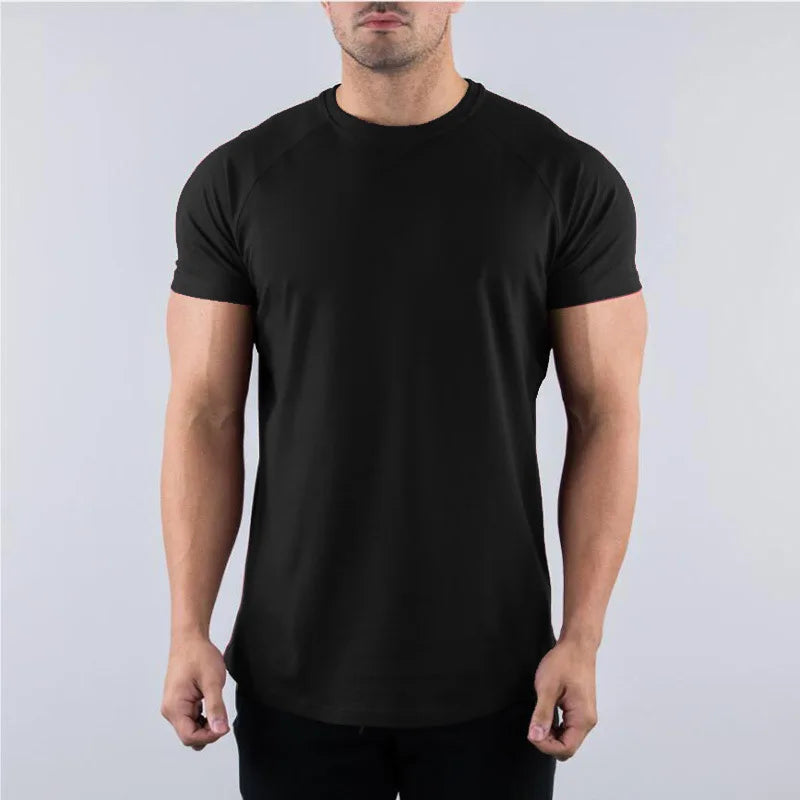 Camiseta Masculina de Treino YOUONGWEAR – Algodão com Elastano, Confortável, Respirável e Dry Fit para Academia e Corrida