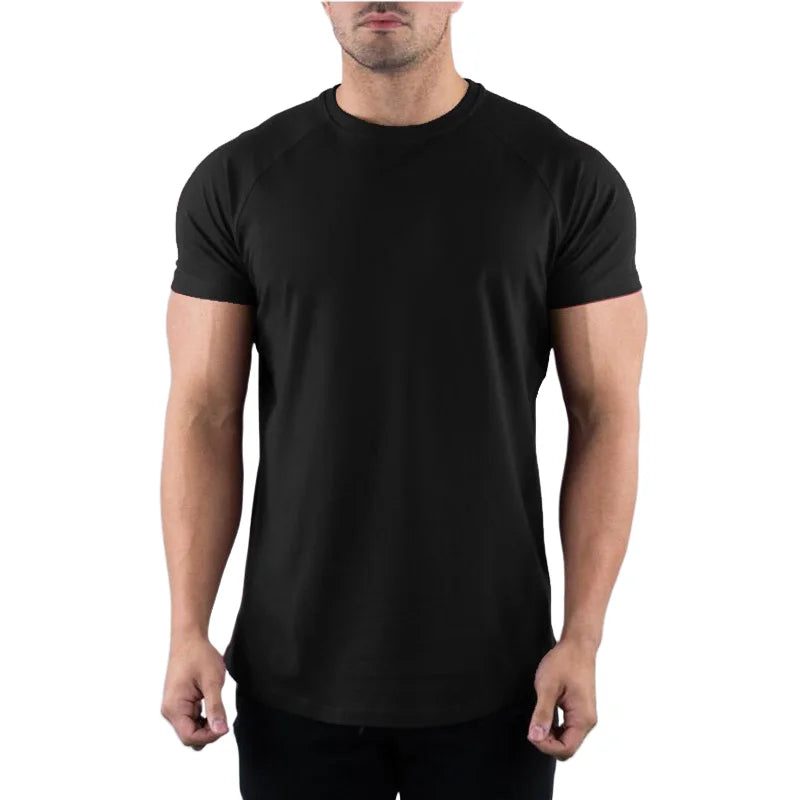Camiseta Masculina de Treino YOUONGWEAR – Algodão com Elastano, Confortável, Respirável e Dry Fit para Academia e Corrida
