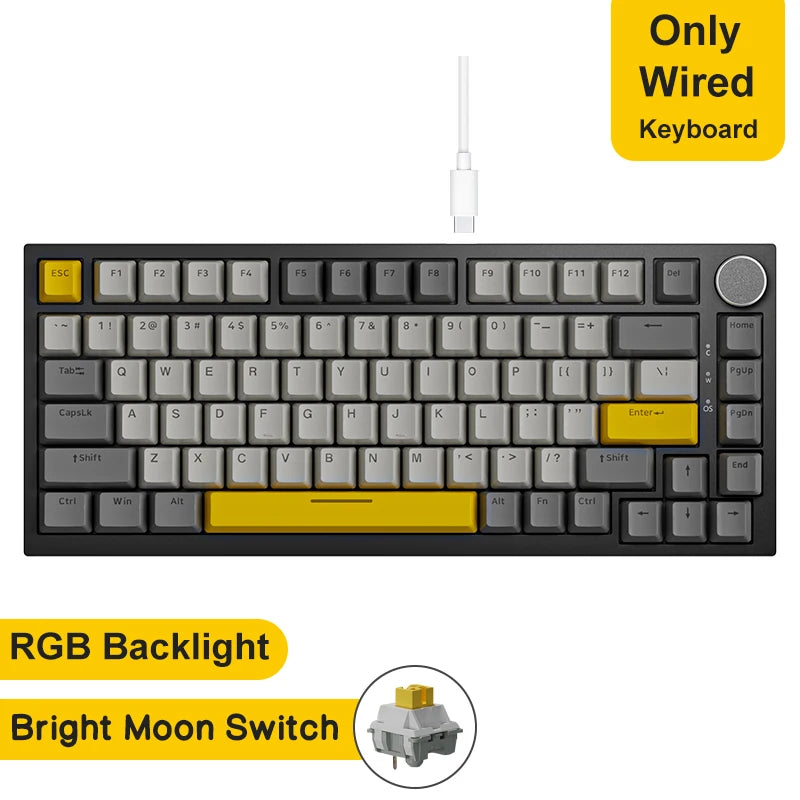 Teclado Mecânico Ajazz AK820/AK820 Pro – RGB, Hot-Swap, Gasket Mount, Tela TFT, Wireless + USB-C e Bateria 4000mAh