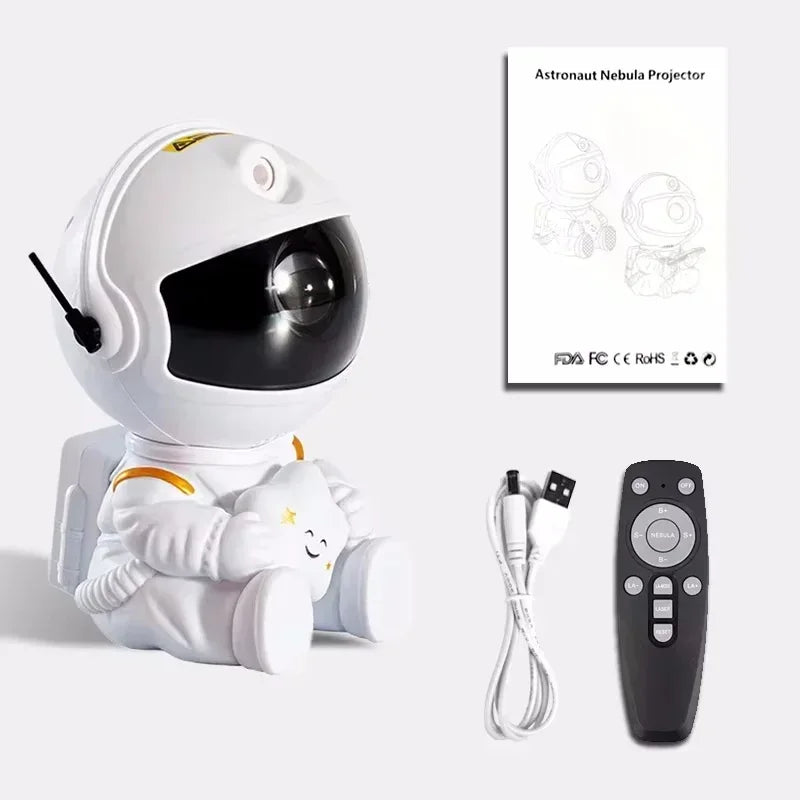 Projetor Estelar Astronauta Galaxy – Luminária LED RGB com Controle Remoto, Decoração de Céu Estrelado para Quarto e Presentes Criativos