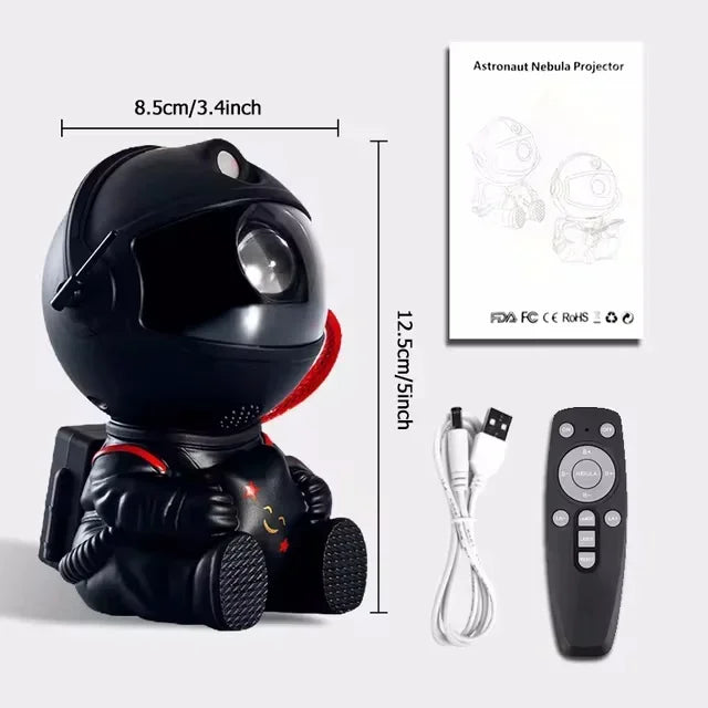 Projetor Estelar Astronauta Galaxy – Luminária LED RGB com Controle Remoto, Decoração de Céu Estrelado para Quarto e Presentes Criativos