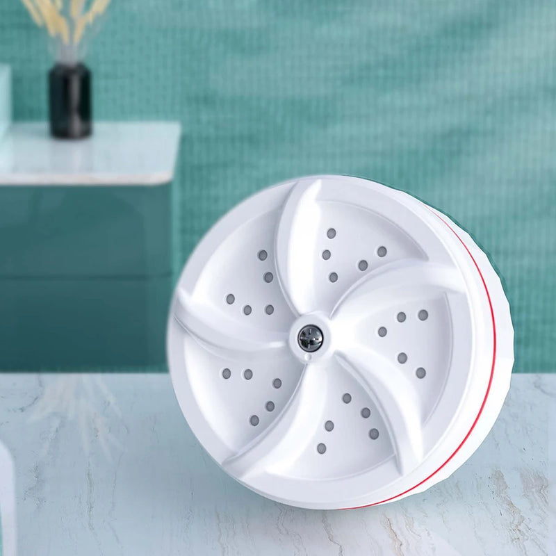 Mini máquina de lavar portátil, alimentada por USB, ultrassônica, turbo, rotativa, mini lavadora ultrassônica para viagens.