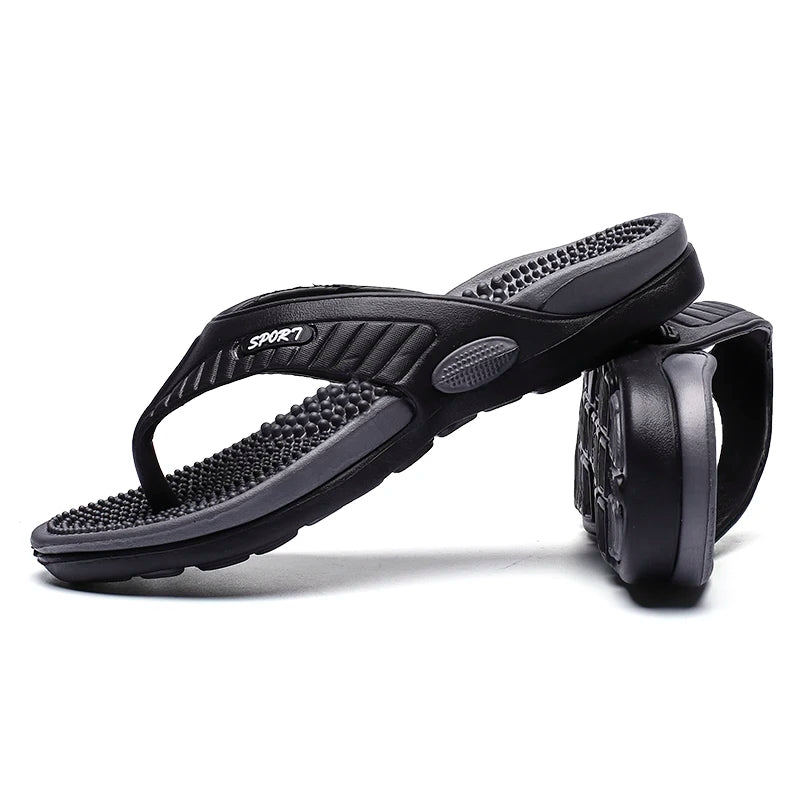 Chinelo Massageador Masculino de Verão – Sandália Respirável em EVA para Praia, Confortável, Tamanhos Grandes até 44