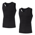 Kit 2 Regatas Masculinas Sem Manga Academia – Camiseta Dry Fit Compressão em Fibra de Bambu Premium