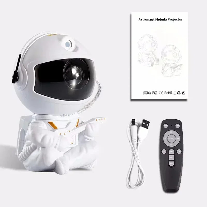 Projetor Estelar Astronauta Galaxy – Luminária LED RGB com Controle Remoto, Decoração de Céu Estrelado para Quarto e Presentes Criativos