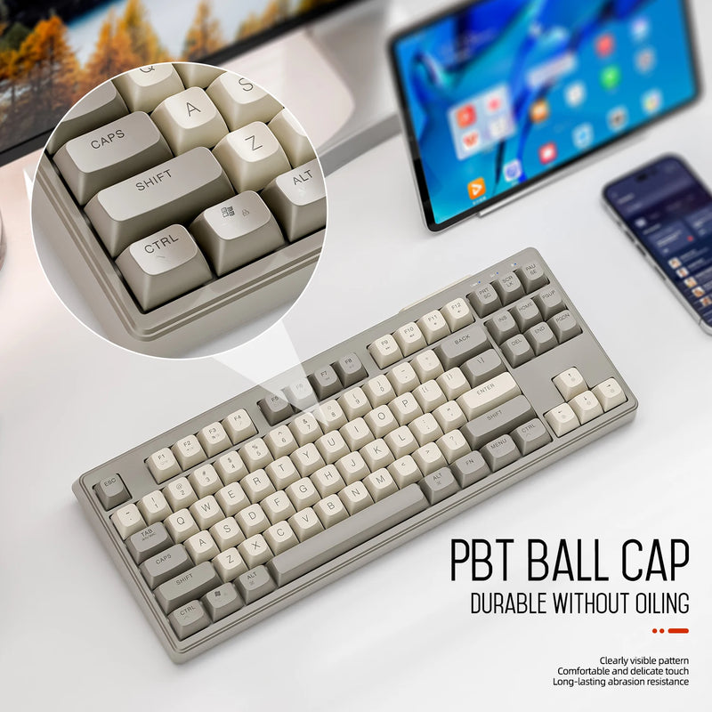 M87 Wireless Keyboard – Teclado Gamer Sem Fio 87 Teclas | Dual Mode, RGB Rainbow & PBT Premium