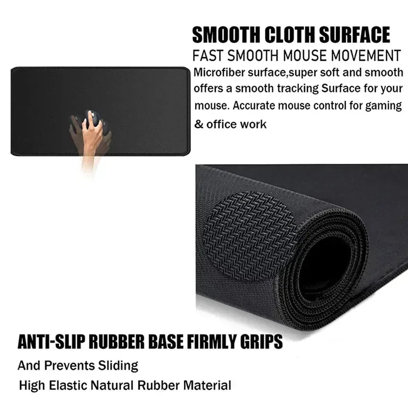 Black and White Mouse Pad Office PC Gamer Cabinet Luffy Mousepad Anime Custom Keyboard Rug Laptop Desk Mat Gaming Accessories