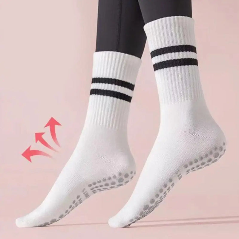 Meias Antiderrapantes de Yoga Femininas – Conforto, Respirabilidade e Segurança para Treinos | Tamanho Único BR33-41