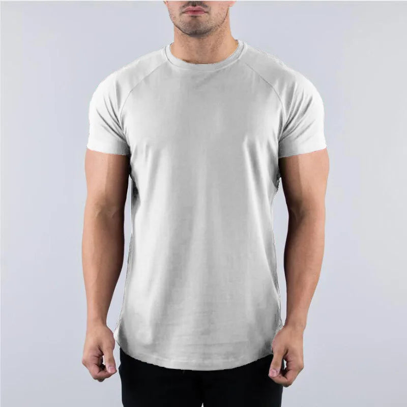 Camiseta Masculina de Treino YOUONGWEAR – Algodão com Elastano, Confortável, Respirável e Dry Fit para Academia e Corrida