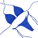 2 Pcs/Set Women Swimsuit 2024 Bikini Set Solid Color Halter Neck Strap Thong Women Swimsuit Set for Beach