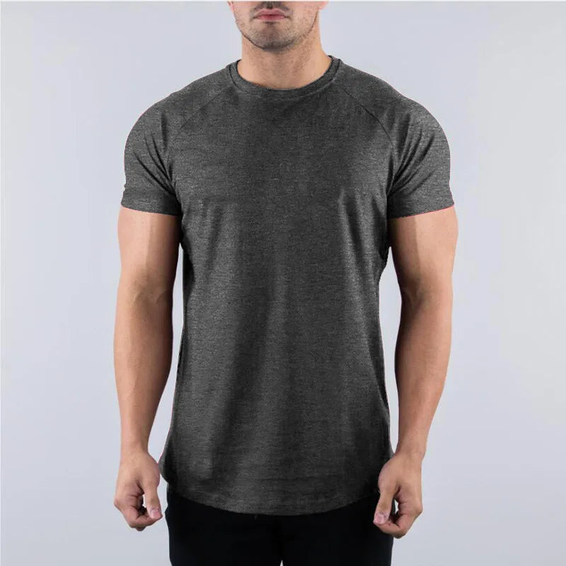 Camiseta Masculina de Treino YOUONGWEAR – Algodão com Elastano, Confortável, Respirável e Dry Fit para Academia e Corrida