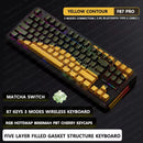 F87 Pro RGB | Teclado Mecânico AULA Gamer 87 Teclas, Bluetooth/USB/2.4G, Super Silencioso + HotSwap