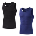 Kit 2 Regatas Masculinas Sem Manga Academia – Camiseta Dry Fit Compressão em Fibra de Bambu Premium