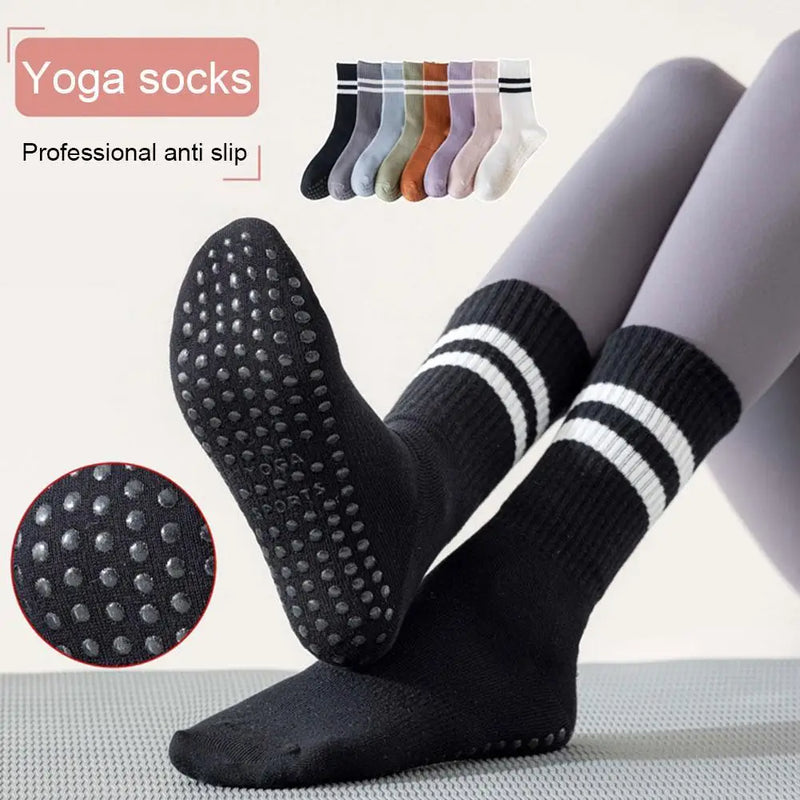 Meias Antiderrapantes de Yoga Femininas – Conforto, Respirabilidade e Segurança para Treinos | Tamanho Único BR33-41