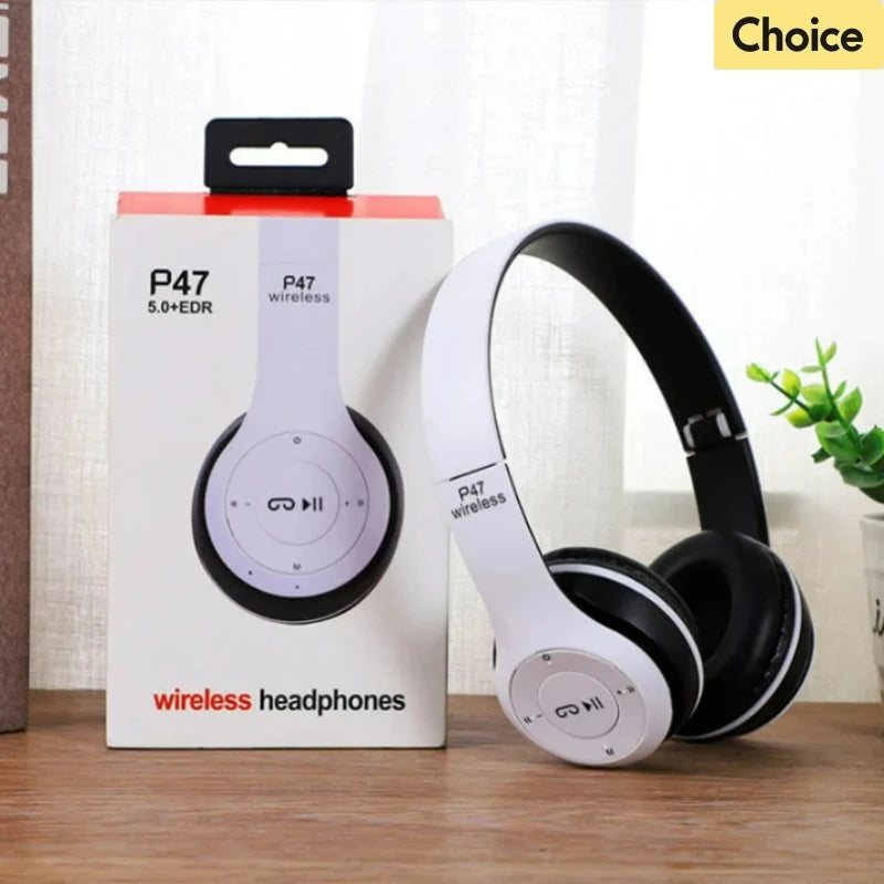 Headset Bluetooth P47 5.0 – Leve, Dobrável e com Som Imersivo para Jogos e Treinos