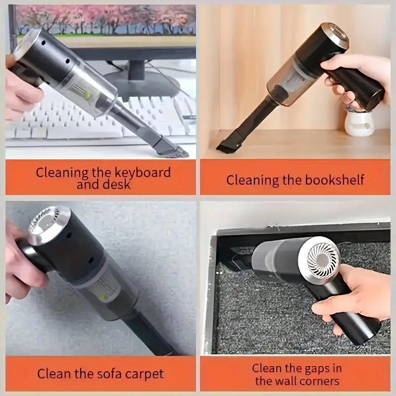 PowerClean Portátil – Aspirador USB para Casa e Carro