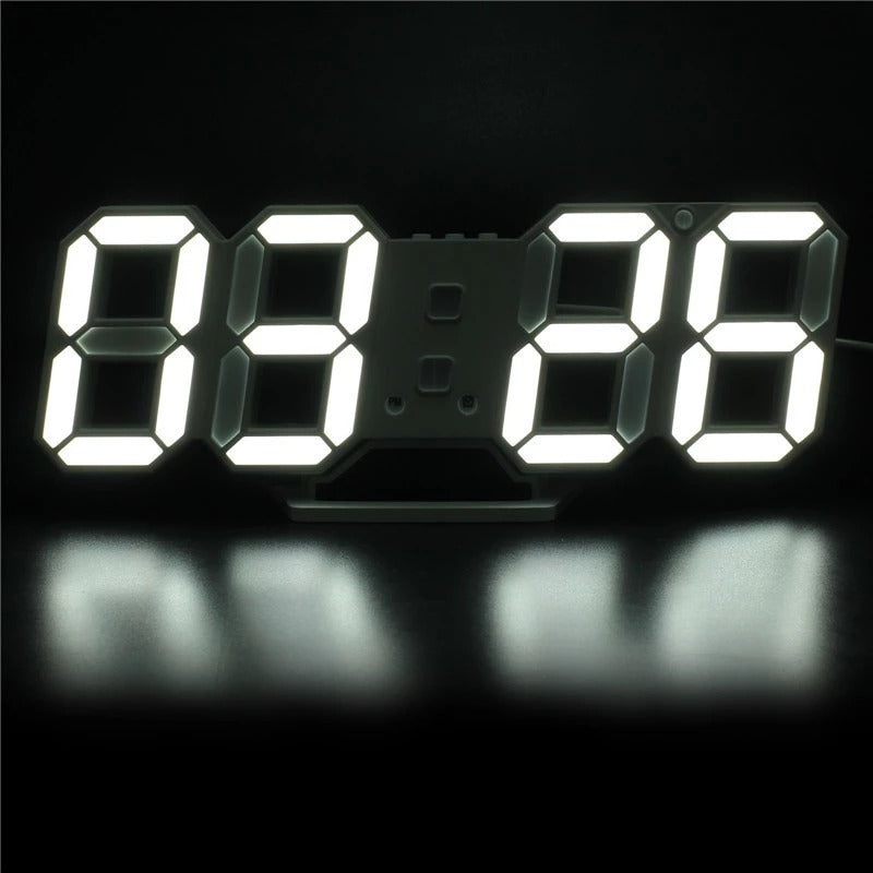 Relógio de Parede Digital LED 3D – Design Moderno, Luz Noturna e Decoração para Casa ou Mesa