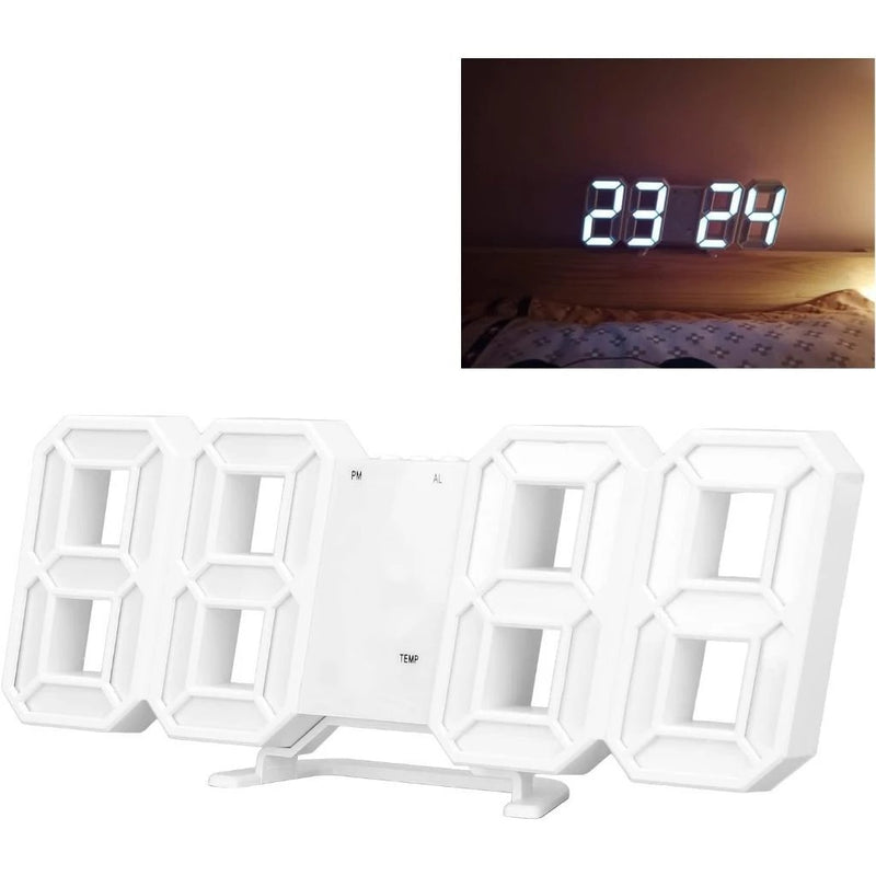 Relógio de Parede Digital LED 3D – Design Moderno, Luz Noturna e Decoração para Casa ou Mesa
