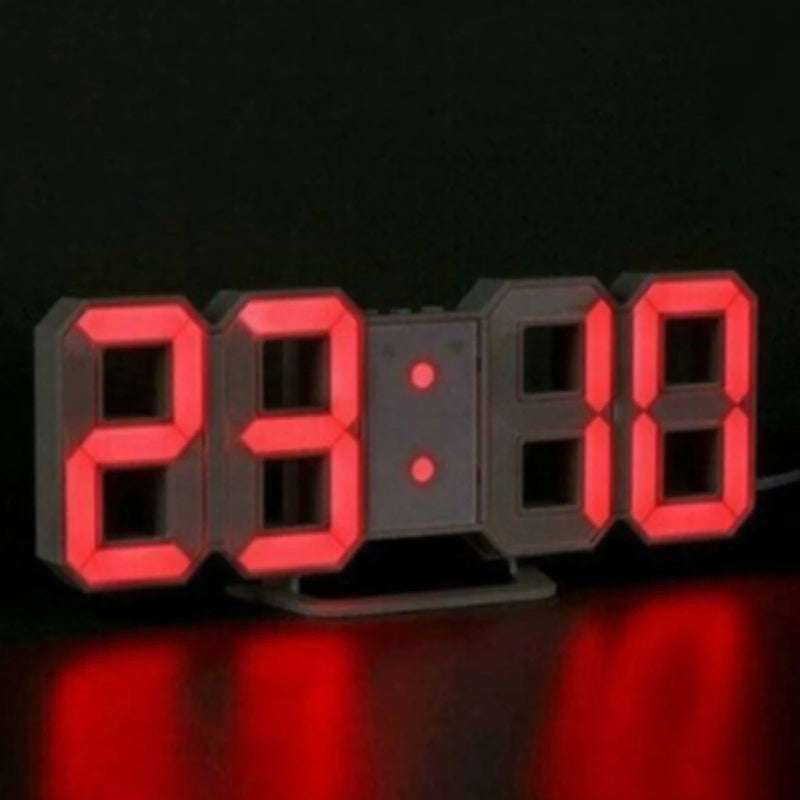 Relógio de Parede Digital LED 3D – Design Moderno, Luz Noturna e Decoração para Casa ou Mesa